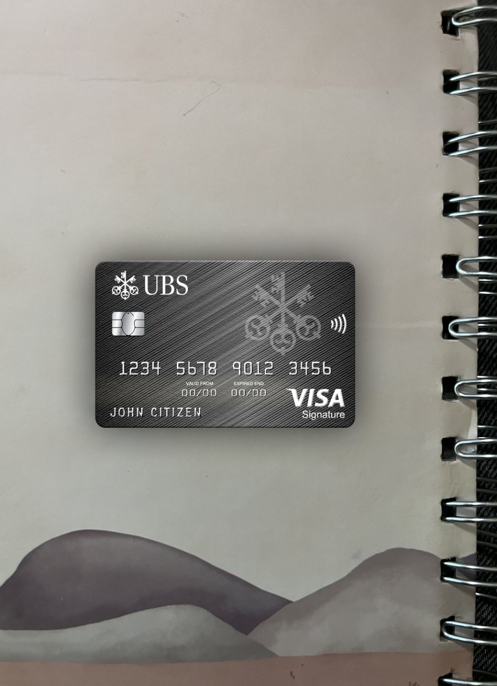 Download Monaco UBS bank visa signature card photolook front Photoshop template